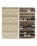 Welbuilt | 4-Door | 32-36 Pairs | Wall Mounted Metal Shoe Rack | Beige