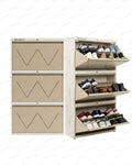 Welbuilt | 3-Door | 18 Pairs | Wall Mounted Metal Shoe Rack | Beige
