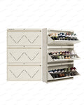 Welbuilt | 3-Door | 24 Pairs | Wall Mounted Metal Shoe Rack | White