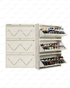 Welbuilt | 3-Door | 24 Pairs | Wall Mounted Metal Shoe Rack | White