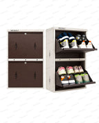 Welbuilt | 2-Door |8-10 | Pairs Wall Mounted Metal Shoe Rack | Brown