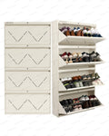 Welbuilt | 4-Door | 32-36 Pairs | Wall Mounted Metal Shoe Rack | White