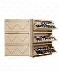 Welbuilt | 3-Door | 24 Pairs | Wall Mounted Metal Shoe Rack | Beige