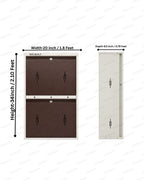 Welbuilt | 2-Door |8-10 | Pairs Wall Mounted Metal Shoe Rack | Brown