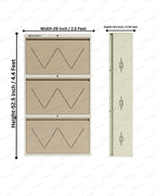 Welbuilt | 3-Door | 18 Pairs | Wall Mounted Metal Shoe Rack | Beige
