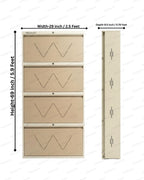 Welbuilt | 4-Door | 24-28 Pairs | Wall Mounted Metal Shoe Rack | Beige