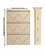 Welbuilt | 3-Door | 24 Pairs | Wall Mounted Metal Shoe Rack | Beige