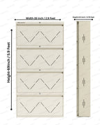 Welbuilt | 4-Door | 32-36 Pairs | Wall Mounted Metal Shoe Rack | White