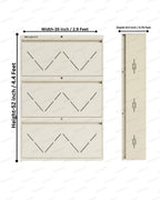 Welbuilt | 3-Door | 24 Pairs | Wall Mounted Metal Shoe Rack | White