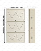 Welbuilt 3-Drawer Metal Shoe Storage Cabinet – Flip-Down Tilt Shoe Rack with Locking Doors, Space-Saving Entryway Organizer (18-24 Pairs) | Off White