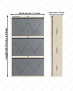 Welbuilt 3-Drawer Metal Shoe Storage Cabinet – Flip-Down Tilt Shoe Rack with Locking Doors, Space-Saving Entryway Organizer (18-24 Pairs) | White & Grey