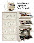 Welbuilt | 4-Door | 32-36 Pairs | Wall Mounted Metal Shoe Rack | White