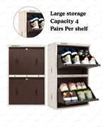 Welbuilt | 2-Door |8-10 | Pairs Wall Mounted Metal Shoe Rack | Brown