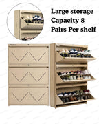 Welbuilt | 3-Door | 24 Pairs | Wall Mounted Metal Shoe Rack | Beige