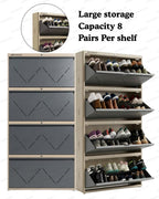 Welbuilt | 4-Door | 32-36 Pairs | Wall Mounted Metal Shoe Rack | Grey