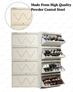 Welbuilt | 4-Door | 24-28 Pairs | Wall Mounted Metal Shoe Rack | White