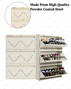 Welbuilt | 3-Door | 24 Pairs | Wall Mounted Metal Shoe Rack | White