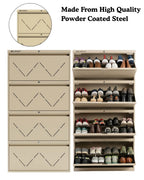 Welbuilt | 4-Door | 32-36 Pairs | Wall Mounted Metal Shoe Rack | Beige