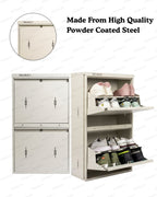 Welbuilt | 2-Door |8-10 | Pairs Wall Mounted Metal Shoe Rack | White
