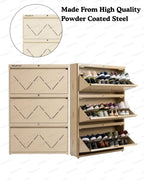 Welbuilt | 3-Door | 24 Pairs | Wall Mounted Metal Shoe Rack | Beige