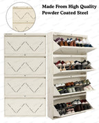 Welbuilt | 4-Door | 32-36 Pairs | Wall Mounted Metal Shoe Rack | White