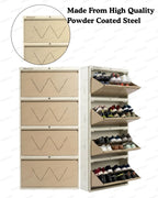 Welbuilt | 4-Door | 24-28 Pairs | Wall Mounted Metal Shoe Rack | Beige