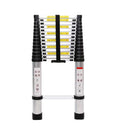 Welbuilt 4.4m (14.5 ft) Portable & Compact Stainless Steel Telescopic Ladder | 2-Year Warranty |EN131 Certified 14-Steps Foldable Multipurpose Step Ladder for Home & Outdoor use-Building Supplies-Welbuilt Products-Aman Overseas