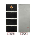 20" Wall Mounted Double Decker Metal Shoe Rack | 4 Door, 8 Shelf | 16 Pairs Footwear | Powder Coating | Front and Side Ventilation | Shoe Chappal Stand Organizer with Lock - White and Brown