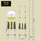 Welbuilt 7 Meter (23 Feet) Telescopic Ladder | 2-Year Warranty | EN131 Certified Foldable Multipurpose 16 Step Ladder for Home & Outdoor use-Building Supplies-Welbuilt Products-Aman Overseas