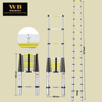 Welbuilt 7Meter (23 Feet) Telescopic Ladder with Support Bar | EN131 Certified Foldable Multipurpose 16 Step Ladder for Home & Outdoor use-Building Supplies-Welbuilt Products-Aman Overseas
