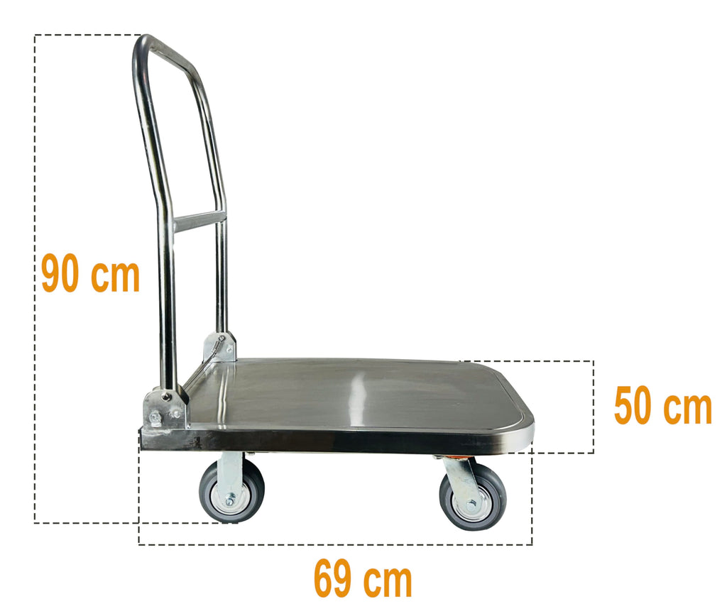 Welbuilt Foldable Metal Platform Trolley, Portable Steel Push Cart with 360 Degree Swivel Wheels, ( 300 Kg Capacity , Green )-Trollays-Welbuilt Products-Aman Overseas