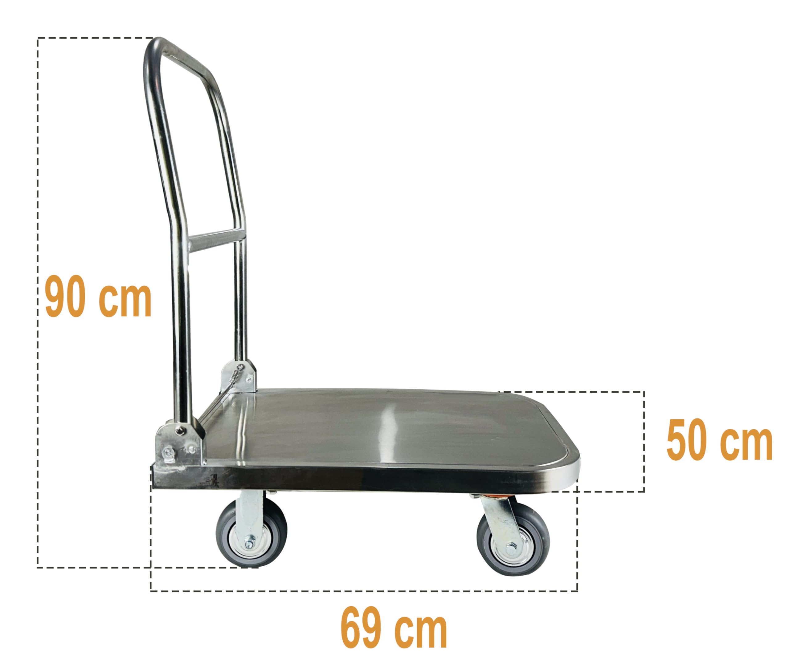 Welbuilt Foldable Metal Platform Trolley, Portable Steel Push Cart with 360 Degree Swivel Wheels, ( 300 Kg Capacity , Green )-Trollays-Welbuilt Products-Aman Overseas