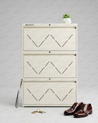 Welbuilt | 3-Door | 24 Pairs | Wall Mounted Metal Shoe Rack | White