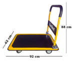 Welbuilt® EverBest® 300 Kg Portable Folding Metal Hand Platform Trolley for Material Handling | 2-Year Warranty | Industrial Cart with 360° Rotating Wheels for Home & Warehouse Use-Material Handling Products-Welbuilt Products-Aman Overseas