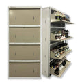 29" Wall Mounted Double Decker Metal Shoe Rack 4 Door | 24 Pairs Footwear | Shoe Chappal Stand Organizer with Lock
