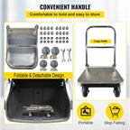 Welbuilt Foldable Metal Platform Trolley, Portable Steel Push Cart with 360 Degree Swivel Wheels, ( 300 Kg Capacity , Green )-Trollays-Welbuilt Products-Aman Overseas