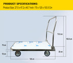 EverBest® Portable Platform Trolley Cart for Lifting Heavy Weight, (700 Kg Capacity Stainless Steel)-Trollays-Welbuilt Products-Aman Overseas