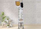 WelBuilt 5.4m (18 ft) Portable Telescopic Aluminium Ladder 15-Steps Foldable Multipurpose Step Ladder for Home & Outdoor use-Building Supplies-Welbuilt Products-Aman Overseas