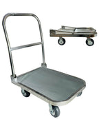 Welbuilt Foldable Metal Platform Trolley, Portable Steel Push Cart with 360 Degree Swivel Wheels, ( 300 Kg Capacity , Green )-Trollays-Welbuilt Products-Aman Overseas