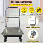 Welbuilt Foldable Metal Platform Trolley, Portable Steel Push Cart with 360 Degree Swivel Wheels, ( 300 Kg Capacity , Green )-Trollays-Welbuilt Products-Aman Overseas