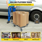 Welbuilt Foldable Metal Platform Trolley, Portable Steel Push Cart with 360 Degree Swivel Wheels, ( 300 Kg Capacity , Green )-Trollays-Welbuilt Products-Aman Overseas