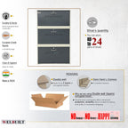 Metal Shoe Rack Cabinet | 3 Door, 6 Shelf | Holds Up to 18 Pairs | Powder Coated Steel | Front & Side Ventilation | Shoe Organizer with Lock – White & Grey
