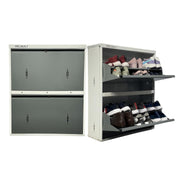 Welbuilt | 2-Door | 12 Pairs | Wall Mounted Metal Shoe Rack | Grey