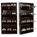 26" Wall Mounted Metal Shoe Rack 4 Door | 12 Pairs Footwear | Shoe Chappal Stand Organizer with Lock