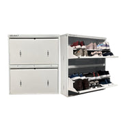 Welbuilt | 2-Door | 12 Pairs | Wall Mounted Metal Shoe Rack | White