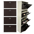 26" Wall Mounted Double Decker Metal Shoe Rack 4 Door | 24 Pairs Footwear | Shoe Chappal Stand Organizer with Lock