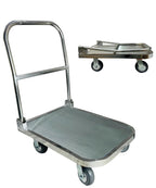 Welbuilt 300 Kg Capacity Stainless Steel Foldable Platform Trolley with 360 Degree Swivel Wheels-Trollays-Welbuilt Products-Aman Overseas