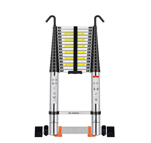 Aluminium Telescopic Ladder | En131 Certified Foldable Multipurpose Step Ladder for Home & Outdoor Use (20.5 Feet)-Ladders-Welbuilt Products-Aman Overseas
