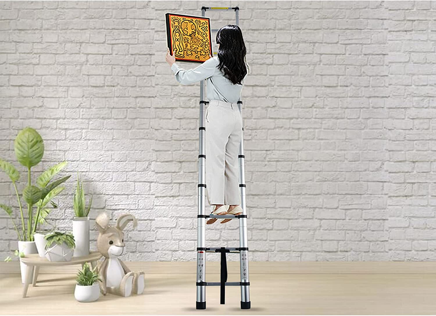 Welbuilt Telescopic Aluminium Ladder 14.5 feet | EN131 Certified Foldable Multipurpose Step Ladder for Home & Outdoor use-Ladders-Welbuilt Products-Aman Overseas