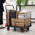 Welbuilt 300 kg Capacity Cage Platform Trolley for Heavy Weight/Material Handling Goods Trolley for Home, Office, Warehouse & Industries - 60cm x 90cm (5" Wheel/Black)